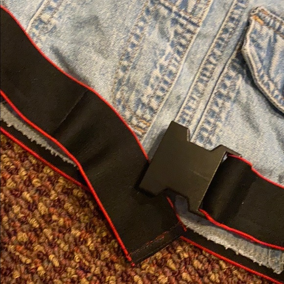 LF crop top denim overall top with buckle - Picture 3 of 6
